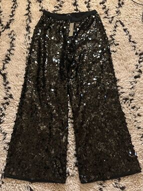 J. Crew Black Cosmo Sequin Pants, NWT